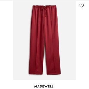 Madewell Claret Satin Pintucked Pants